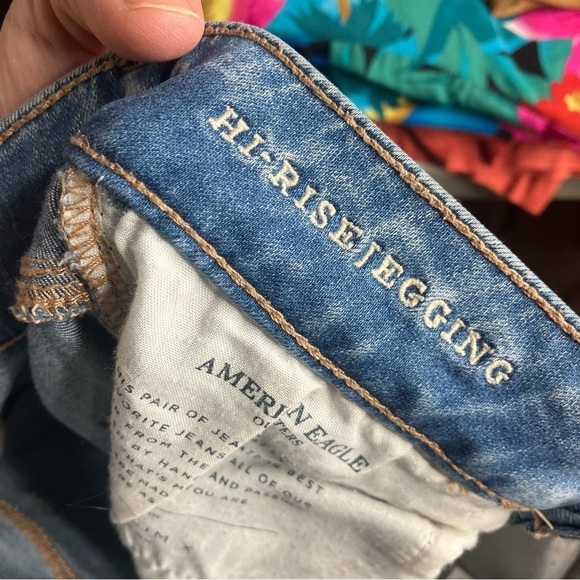 American Eagle Outfitters hi-rise jeggings distressed size 4 short - Picture 6 of 7
